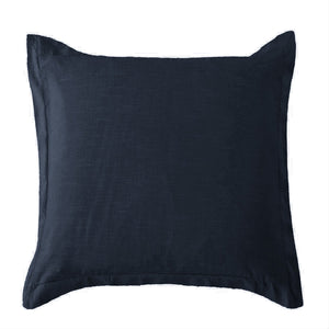 Hiend Accents Luna Washed Linen Tailored Euro Sham - Elevate Your Bedroom With Soft, Stylish Comfort And Versatility Navy 70% Viscose,30% Linen Fb1827es-os-na
