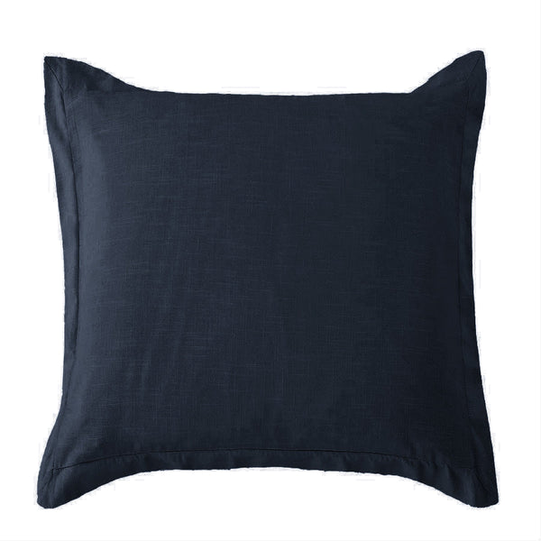Hiend Accents Luna Washed Linen Tailored Euro Sham - Elevate Your Bedroom With Soft, Stylish Comfort And Versatility Navy 70% Viscose,30% Linen Fb1827es-os-na