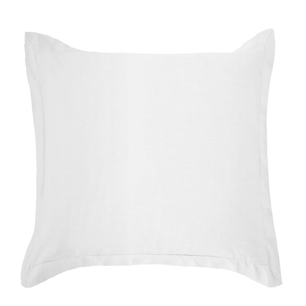 Hiend Accents Luna Washed Linen Tailored Euro Sham - Elevate Your Bedroom With Soft, Stylish Comfort And Versatility White 70% Viscose,30% Linen Fb1827es-os-wh