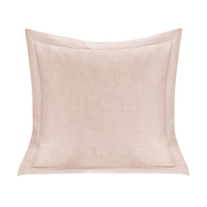 Hiend Accents Luna Exquisite Washed Linen Pillow With Flange Border – Elevate Your Home Decor With Luxury Comfort Blush Shell, 70% Viscose,30% Linen,Fill, 100% Waterfowl Feathers Fb1827p2-os-bh