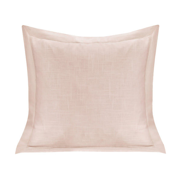 Hiend Accents Luna Exquisite Washed Linen Pillow With Flange Border – Elevate Your Home Decor With Luxury Comfort Blush Shell, 70% Viscose,30% Linen,Fill, 100% Waterfowl Feathers Fb1827p2-os-bh