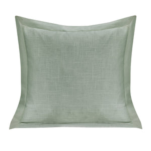 Hiend Accents Luna Exquisite Washed Linen Pillow With Flange Border – Elevate Your Home Decor With Luxury Comfort Sage Shell, 70% Viscose,30% Linen,Fill, 100% Waterfowl Feathers Fb1827p2-os-gr