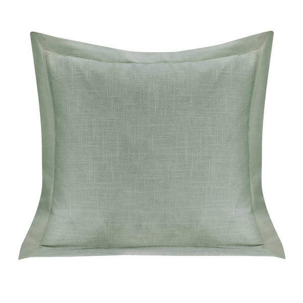 Hiend Accents Luna Exquisite Washed Linen Pillow With Flange Border – Elevate Your Home Decor With Luxury Comfort Sage Shell, 70% Viscose,30% Linen,Fill, 100% Waterfowl Feathers Fb1827p2-os-gr