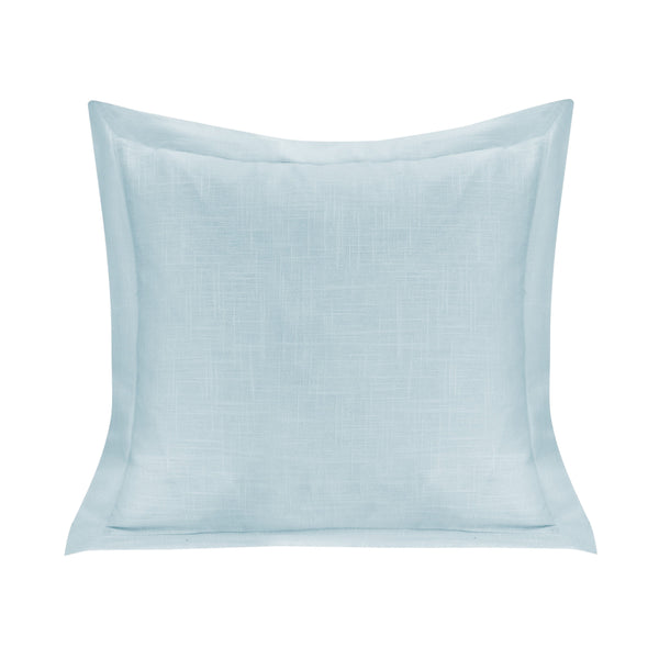 Hiend Accents Luna Exquisite Washed Linen Pillow With Flange Border – Elevate Your Home Decor With Luxury Comfort Light Blue Shell, 70% Viscose,30% Linen,Fill, 100% Waterfowl Feathers Fb1827p2-os-lb