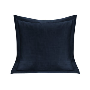 Hiend Accents Luna Exquisite Washed Linen Pillow With Flange Border – Elevate Your Home Decor With Luxury Comfort Navy Shell, 70% Viscose,30% Linen,Fill, 100% Waterfowl Feathers Fb1827p2-os-na