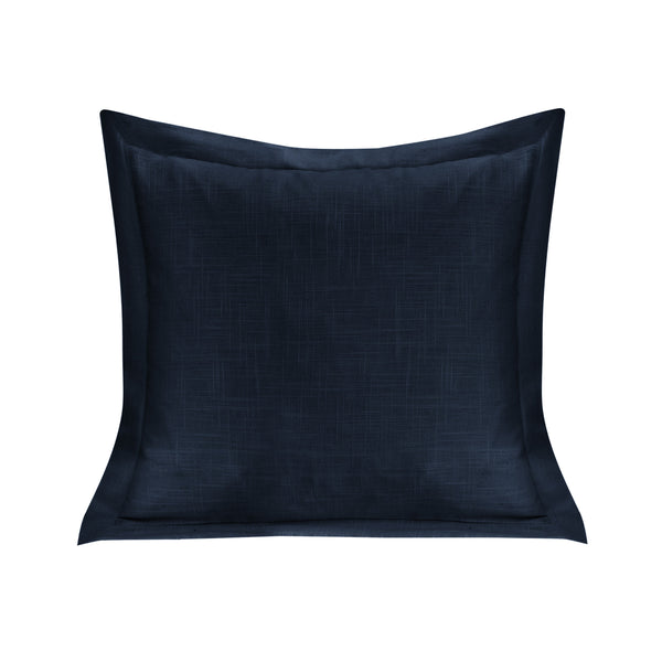 Hiend Accents Luna Exquisite Washed Linen Pillow With Flange Border – Elevate Your Home Decor With Luxury Comfort Navy Shell, 70% Viscose,30% Linen,Fill, 100% Waterfowl Feathers Fb1827p2-os-na