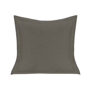 Hiend Accents Luna Exquisite Washed Linen Pillow With Flange Border – Elevate Your Home Decor With Luxury Comfort Slate Shell, 70% Viscose 30% Linen Filling, 100% Waterfowl Feathers Fb1827p2-os-sl