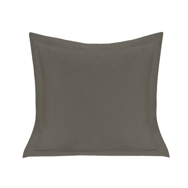 Hiend Accents Luna Exquisite Washed Linen Pillow With Flange Border – Elevate Your Home Decor With Luxury Comfort Slate Shell, 70% Viscose 30% Linen Filling, 100% Waterfowl Feathers Fb1827p2-os-sl