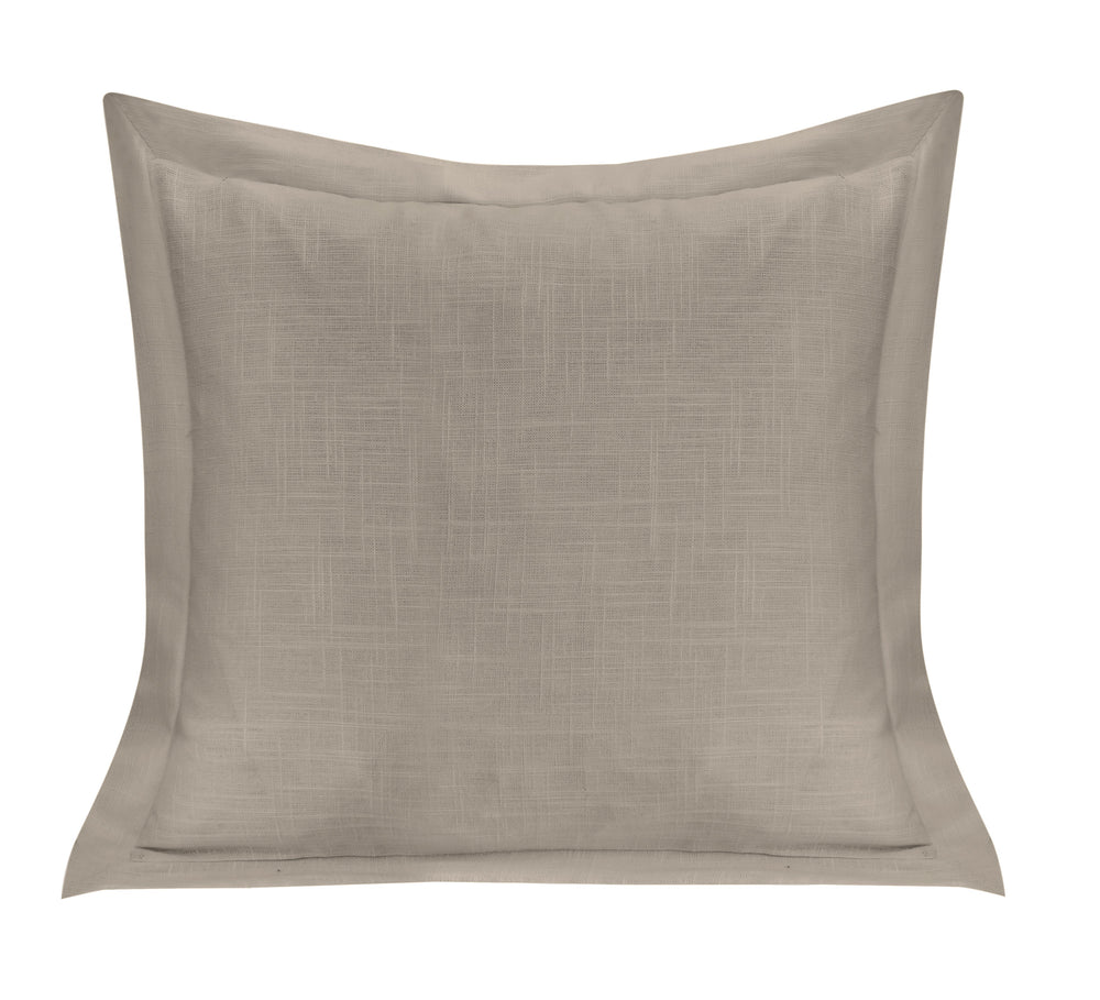 Hiend Accents Luna Exquisite Washed Linen Pillow With Flange Border – Elevate Your Home Decor With Luxury Comfort Taupe Shell, 70% Viscose 30% Linen Filling, 100% Waterfowl Feathers Fb1827p2-os-tp