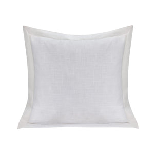 Hiend Accents Luna Exquisite Washed Linen Pillow With Flange Border – Elevate Your Home Decor With Luxury Comfort White Shell, 70% Viscose 30% Linen Filling, 100% Waterfowl Feathers Fb1827p2-os-wh