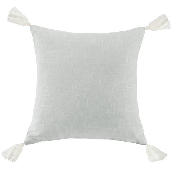 Hiend Accents Luna Luxurious Linen-blend Tasseled Pillow For Chic Home Decor, Perfect Accent For Any Style Light Gray Face And Back, 70% Viscose,30% Linen,Fill, 100% Waterfowl Feathers Fb1827p3-os-gy