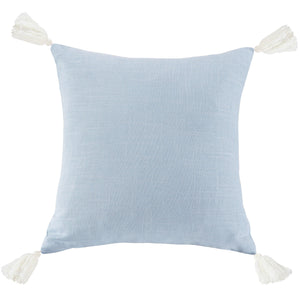 Hiend Accents Luna Luxurious Linen-blend Tasseled Pillow For Chic Home Decor, Perfect Accent For Any Style Light Blue Shell, 70% Viscose,30% Linen,Fill, 100% Waterfowl Feathers Fb1827p3-os-lb