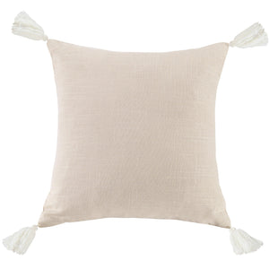 Hiend Accents Luna Luxurious Linen-blend Tasseled Pillow For Chic Home Decor, Perfect Accent For Any Style Light Tan Face And Back, 70% Viscose,30% Linen,Fill, 100% Waterfowl Feathers Fb1827p3-os-lt