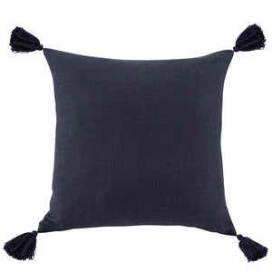 Hiend Accents Luna Luxurious Linen-blend Tasseled Pillow For Chic Home Decor, Perfect Accent For Any Style Navy Face And Back, 70% Viscose,30% Linen,Fill, 100% Waterfowl Feathers Fb1827p3-os-na