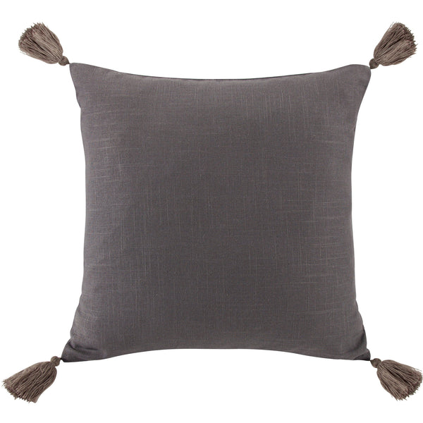 Hiend Accents Luna Luxurious Linen-blend Tasseled Pillow For Chic Home Decor, Perfect Accent For Any Style Slate Face And Back, 70% Viscose,30% Linen,Fill, 100% Waterfowl Feathers Fb1827p3-os-sl