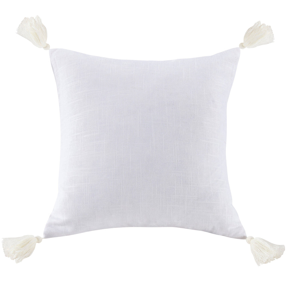 Hiend Accents Luna Luxurious Linen-blend Tasseled Pillow For Chic Home Decor, Perfect Accent For Any Style Slate Face And Back, 70% Viscose,30% Linen,Fill, 100% Waterfowl Feathers Fb1827p3-os-sl
