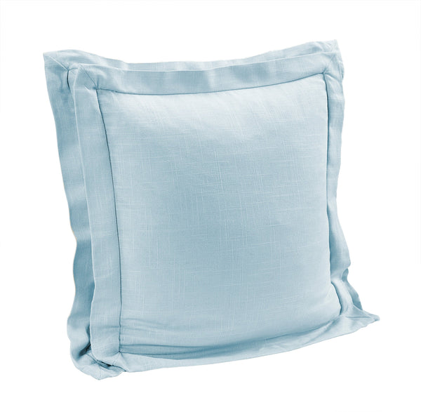 Hiend Accents Luna Double Flanged Washed Linen Pillow – Luxurious Comfort And Timeless Elegance For Your Bedroom Light Blue Shell, 70% Viscose,30% Linen,Fill, 100% Waterfowl Feathers Fb1827p4-os-lb