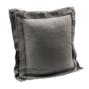 Hiend Accents Luna Double Flanged Washed Linen Pillow – Luxurious Comfort And Timeless Elegance For Your Bedroom Slate Shell, 70% Viscose,30% Linen,Fill, 100% Waterfowl Feathers Fb1827p4-os-sl
