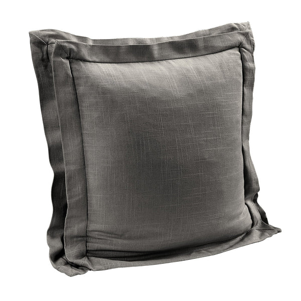 Hiend Accents Luna Double Flanged Washed Linen Pillow – Luxurious Comfort And Timeless Elegance For Your Bedroom Slate Shell, 70% Viscose,30% Linen,Fill, 100% Waterfowl Feathers Fb1827p4-os-sl