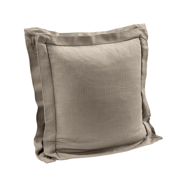 Hiend Accents Luna Double Flanged Washed Linen Pillow – Luxurious Comfort And Timeless Elegance For Your Bedroom Taupe Shell, 70% Viscose,30% Linen,Fill, 100% Waterfowl Feathers Fb1827p4-os-tp