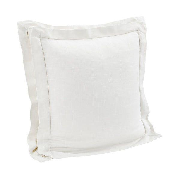 Hiend Accents Luna Double Flanged Washed Linen Pillow – Luxurious Comfort And Timeless Elegance For Your Bedroom White Shell, 70% Viscose,30% Linen,Fill, 100% Waterfowl Feathers Fb1827p4-os-wh
