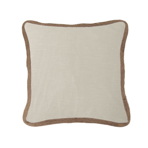 Hiend Accents Luna Washed Linen Pillow With Jute Trim - Elegant, Cozy Accent For Chic Home Décor Transformations Light Tan Shell, 70% Viscose,30% Linen,Fill, 100% Waterfowl Feathers Fb1827p5-os-lt