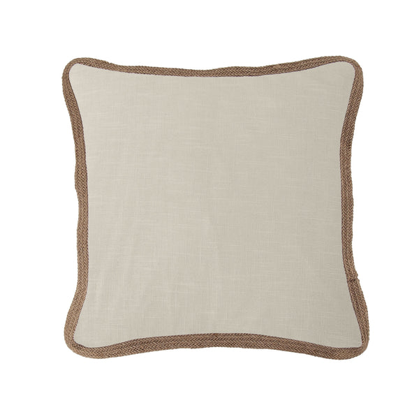 Hiend Accents Luna Washed Linen Pillow With Jute Trim - Elegant, Cozy Accent For Chic Home Décor Transformations Light Tan Shell, 70% Viscose,30% Linen,Fill, 100% Waterfowl Feathers Fb1827p5-os-lt