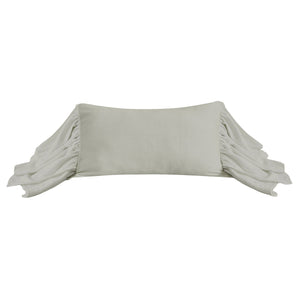 Hiend Accents Luna Washed Linen Long Ruffled Pillow - Luxurious Comfort And Sophisticated Style For Home Decor Gray Shell, 70% Viscose,30% Linen,Fill, 100% Waterfowl Feathers Fb1827p7-os-gy
