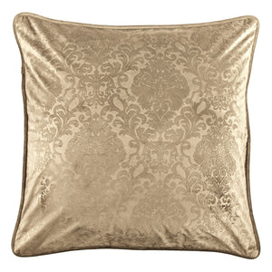 Hiend Accents Diane Euro Sham - Luxurious Embossed Velvet In Timeless Damask Pattern For Elegant Bedroom Decor Oatmeal 100% Polyester Fb1828es-os-om