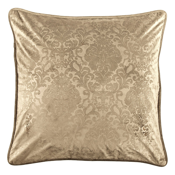 Hiend Accents Diane Euro Sham - Luxurious Embossed Velvet In Timeless Damask Pattern For Elegant Bedroom Decor Oatmeal 100% Polyester Fb1828es-os-om