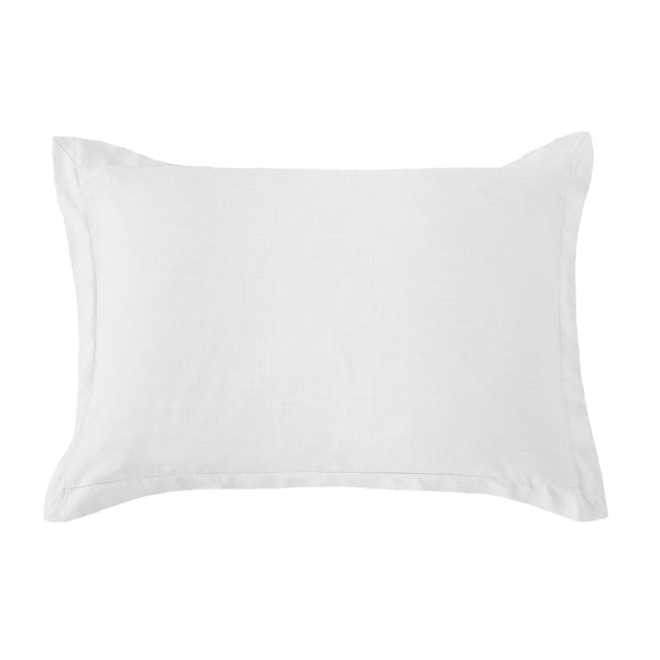 Hiend Accents Hera Washed Linen Tailored Pillow Sham - Luxurious Comfort For A Serene And Stylish Bedroom Retreat White 70% Viscose,30% Linen Fb1927ps-ks-wh