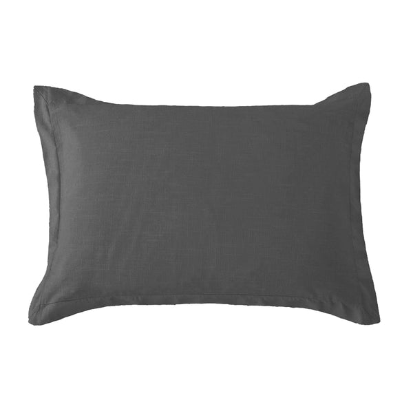 Hiend Accents Hera Washed Linen Tailored Pillow Sham - Luxurious Comfort For A Serene And Stylish Bedroom Retreat Slate 70% Viscose,30% Linen Fb1927ps-ss-sl