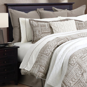 Hiend Accents Trent Comforter Set - 3-piece Chic Geometric Design For A Stylish And Serene Bedroom Oasis Taupe Comforter Face, 100% Polyester. Back, 100% Cotton. Filling, 100% Polyester,Pillow Shams, 100% Polyester. Fb1934-sq-oc