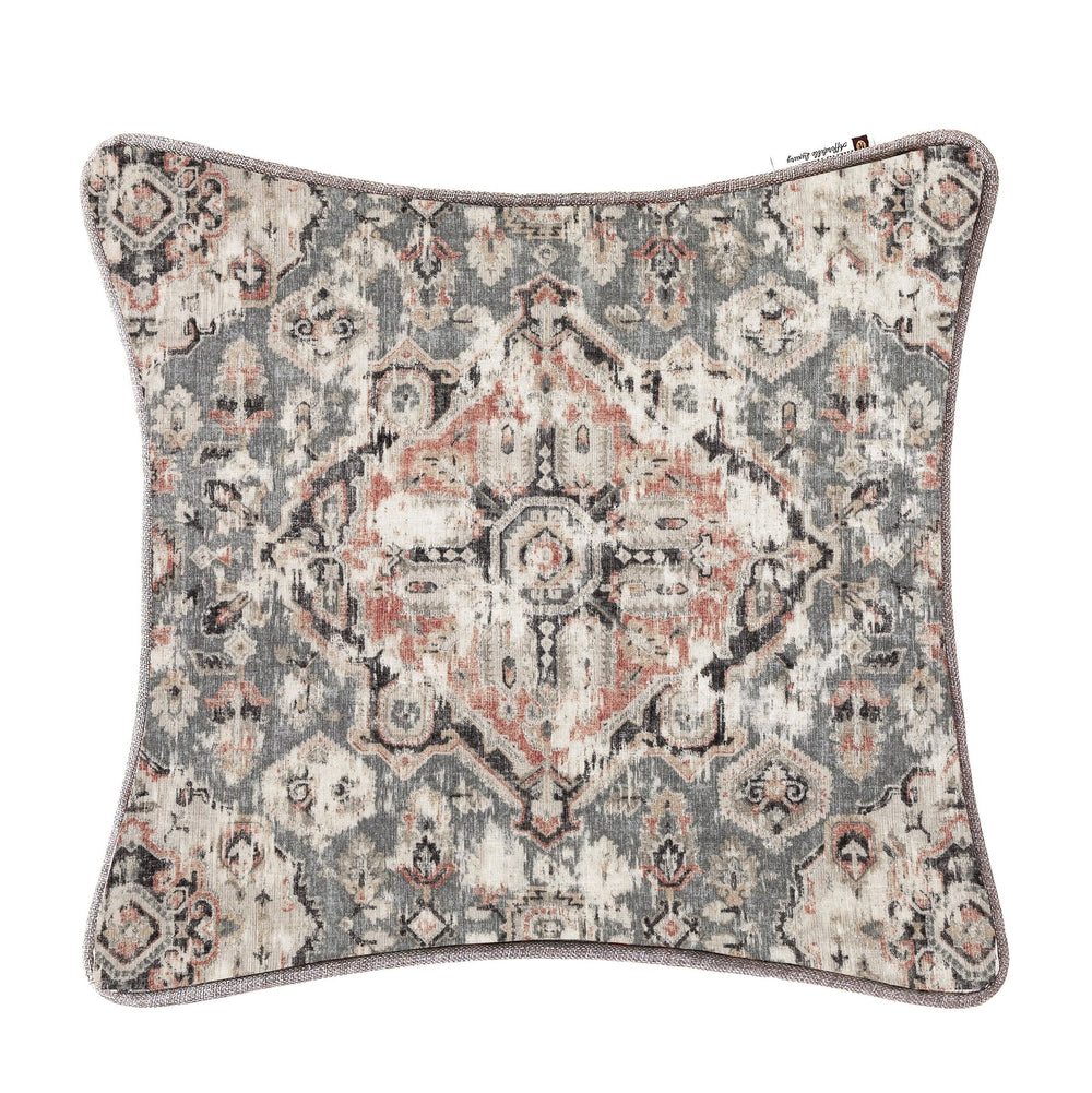 Hiend Accents Carmen Kilim Euro Sham - Embrace Rustic Elegance With Traditional Turkish Artistry For Your Bedroom Taupe Face, 70% Viscose,30% Flax Blend,Back, 70% Viscose,30% Linen Fb1936e1