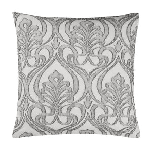 Hiend Accents Nicole Damask Euro Sham - Elegant Oversized Design With Soft Textures For A Serene Bedroom Retreat Gray 100% Cotton Fb1938es-os-gy