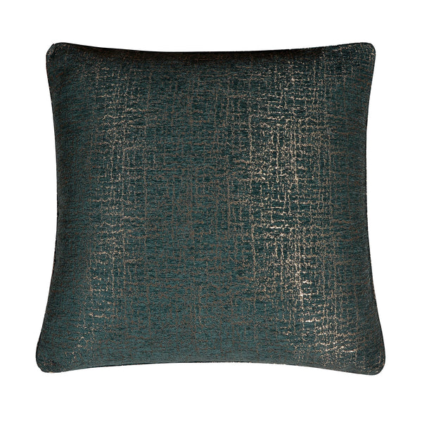 Hiend Accents Hayworth Euro Sham - Luxurious Teal Bedding Accent For Elegant Bedrooms And Serene Sleep Experience Deep Teal,Gold 100% Polyester Fb2013es
