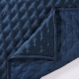 Hiend Accents Lyocell Quilt - Luxuriously Soft, Breathable, And Eco-friendly Bedding For Ultimate Comfort & Style Regal Blue Face, 100% Lyocell,Back, 100% Lyocell,Fill, 100% Polyester Fb2135-sq-rb