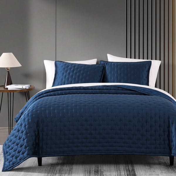 Hiend Accents Lyocell Quilt - Luxuriously Soft, Breathable, And Eco-friendly Bedding For Ultimate Comfort & Style Regal Blue Face, 100% Lyocell,Back, 100% Lyocell,Fill, 100% Polyester Fb2135-sk-rb