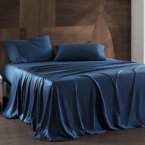 Hiend Accents Lyocell Sheet Set - Luxurious 100% Eco-friendly Softness, Breathable Comfort For Restful Sleep Regal Blue Face And Back, 100% Lyocell Fb2135ss-kg-rb