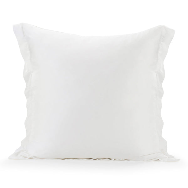 Hiend Accents Lyocell Euro Sham - Luxurious Softness, Eco-friendly Comfort, And Elegant Design For Your Bedroom White Face And Back, 100% Lyocell Fb2136es-os-wh
