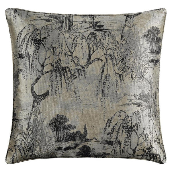 Hiend Accents Pastoral Jacquard Euro Sham - Luxurious Metallic Woven Design For Modern Bedroom Elegance Champagne Face And Back, 90% Polyester,10% Nylon Fb2137es-os-cn