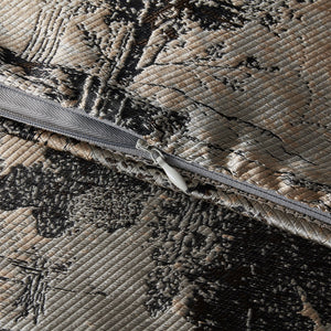 Hiend Accents Pastoral Jacquard Euro Sham - Luxurious Metallic Woven Design For Modern Bedroom Elegance Champagne Face And Back, 90% Polyester,10% Nylon Fb2137es-os-cn