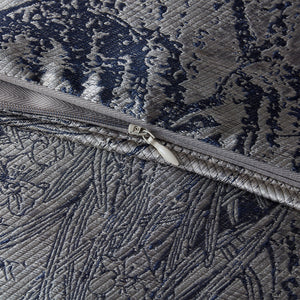 Hiend Accents Pastoral Jacquard Euro Sham - Luxurious Metallic Woven Design For Modern Bedroom Elegance Silver Face And Back, 90% Polyester,10% Nylon Fb2137es-os-sv