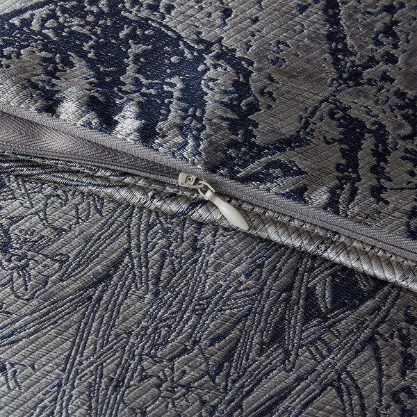 Hiend Accents Pastoral Jacquard Euro Sham - Luxurious Metallic Woven Design For Modern Bedroom Elegance Silver Face And Back, 90% Polyester,10% Nylon Fb2137es-os-sv