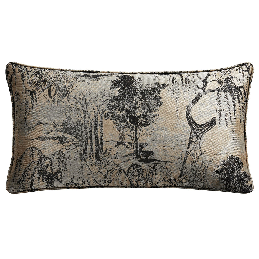 Hiend Accents Pastoral Jacquard Lumbar Decorative Pillow - Luxurious Artistry For Modern Home Décor And Comfort Champagne Face, 90% Polyester,10% Nylon,Back, 100% Cotton,Fill, 100% Waterfowl Feathers Fb2137p4-os-cn