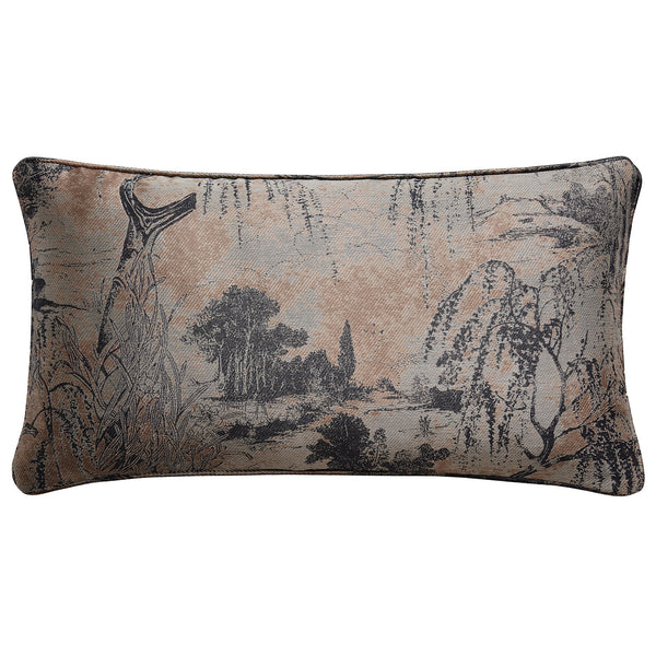 Hiend Accents Pastoral Jacquard Lumbar Decorative Pillow - Luxurious Artistry For Modern Home Décor And Comfort Rose Gold Face, 90% Polyester,10% Nylon,Back, 100% Cotton,Fill, 100% Waterfowl Feathers Fb2137p4-os-rs