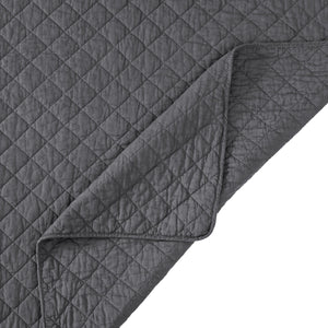 Hiend Accents Cotton Comfort Quilt Set - Luxurious 3-piece Bedding Ensemble For Year-round Cozy Elegance Charcoal Face And Back, 100% Cotton,Fill, 70% Polyester,30% Cotton Fb2200-kg-cl