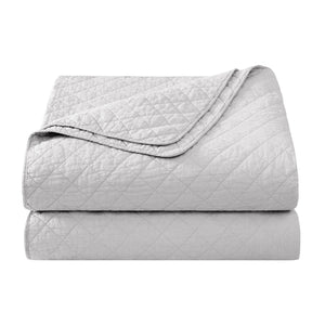 Hiend Accents Cotton Comfort Quilt Set - Luxurious 2-piece Collection For Cozy Bedrooms And Timeless Style Gray Face And Back, 100% Cotton,Fill, 70% Polyester,30% Cotton Fb2200-tw-gy