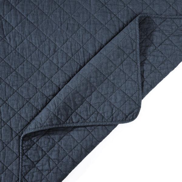 Hiend Accents Cotton Comfort Quilt Set - Luxurious 2-piece Collection For Cozy Bedrooms And Timeless Style Navy Face And Back, 100% Cotton,Fill, 70% Polyester,30% Cotton Fb2200-tw-na