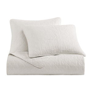 Hiend Accents Cotton Comfort Quilt Set - Luxurious 2-piece Collection For Cozy Bedrooms And Timeless Style White Face And Back, 100% Cotton,Fill, 70% Polyester,30% Cotton Fb2200-tw-wh